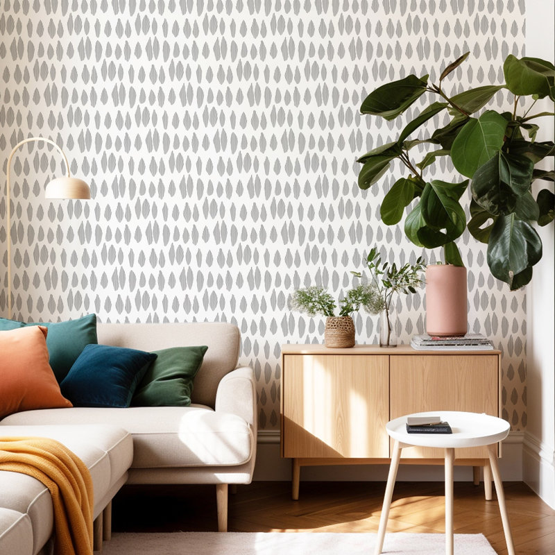 Lomé Cascade 10' L x 24" W Wallpaper Roll, Charcoal, Faux Grasscloth