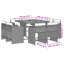 Ensemble repas de patio 5 pièces avec coussins en polyester gris Latitude Run®-1204132834-1204132844