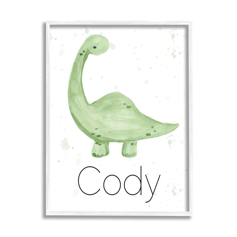 Dinosaure vert subtil cmw-089, H 20 po x l 16 po, Toile tendue, Oui