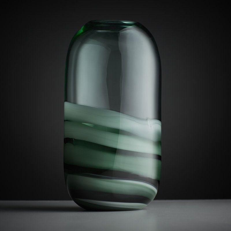 Torrent Glass Table Vase, 8.75" H x 8.25" W x 5.5" D