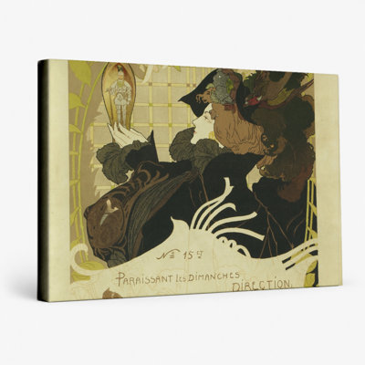 Le journal des ventes, années 1890 - Art nouveau, affiche publicitaire belge - Art mural sur toile