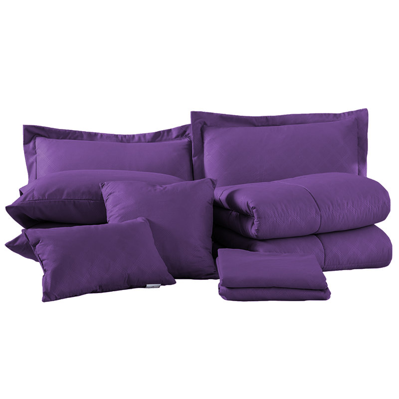 COMFORTER-SET20210310 Geometric Shapes Comforter, King Comforter + 9 Additional Pieces, Purple