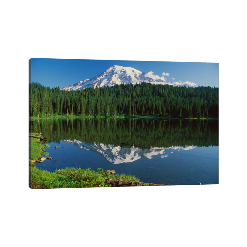 Mount Rainier And Reflection Lake, Mount Rainier National Park, Washington I by Tim Fitzharris - Wrapped Canvas Print