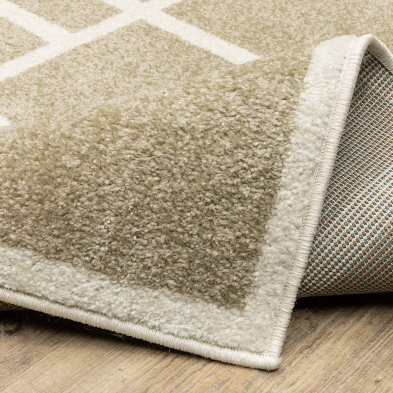 Tapis beige / ivoire Hennings, Tapis de couloir de 2 pi x 7 pi