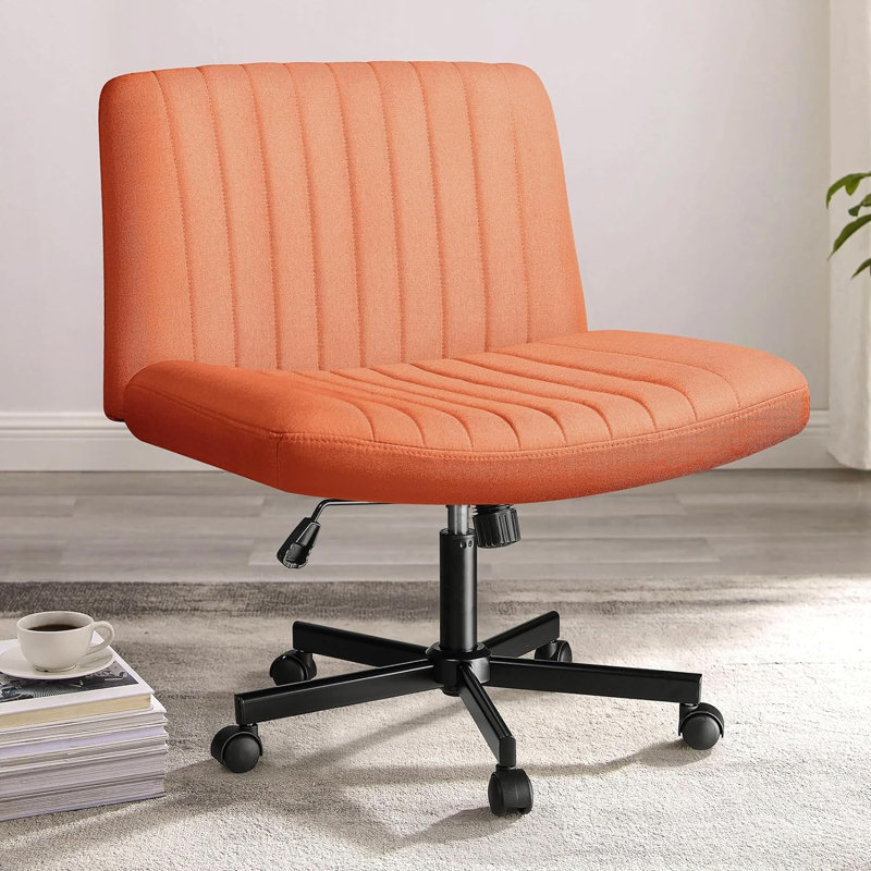 Chaise de travail pivotante en tissu Caelie, Brun