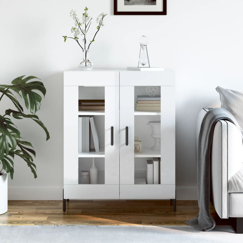 Stonefort Display Cabinet, High Gloss White