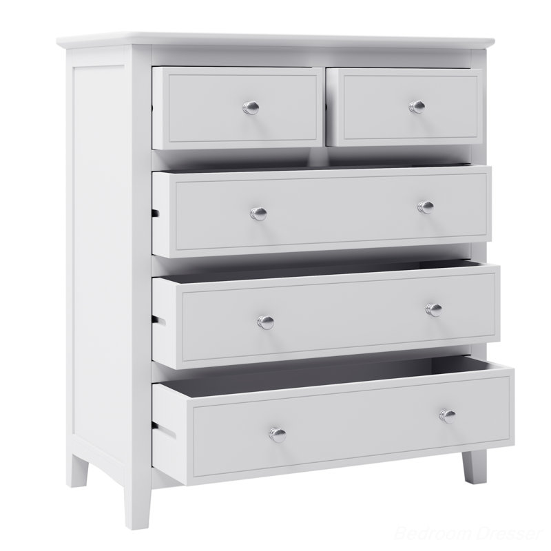 Commode 5 tiroirs l 33 po, White
