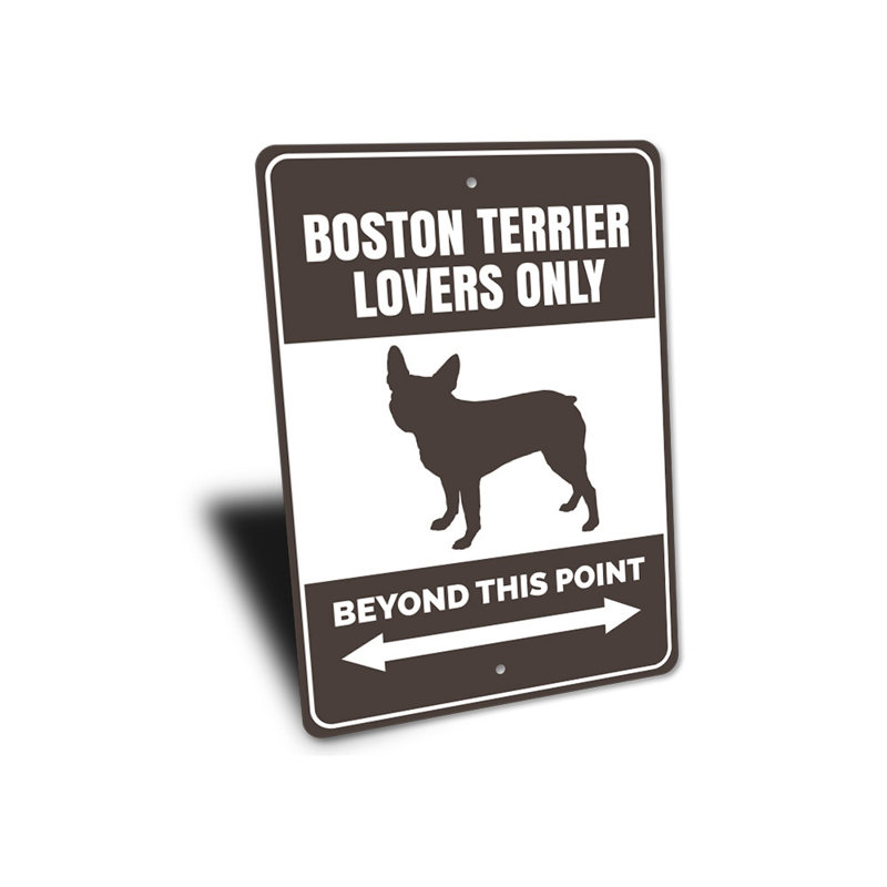 Plaque en aluminium Boston Terrier, H 14 po x l 10 po x P 0,04 po