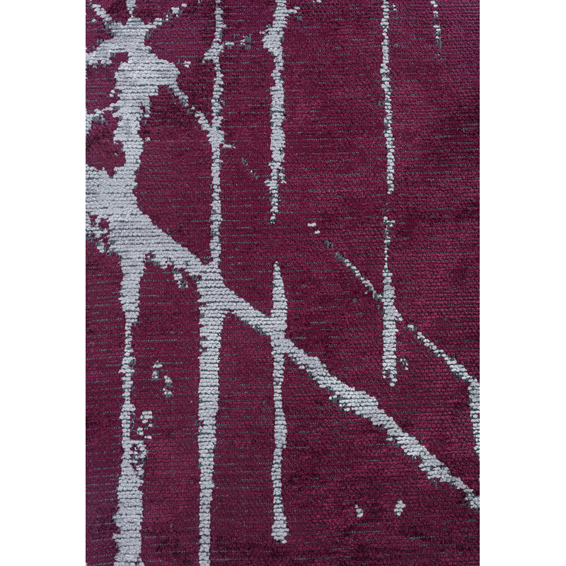 Rapture Abstract Area Rug in Purple, Rectangle 6'7" x 8'3"