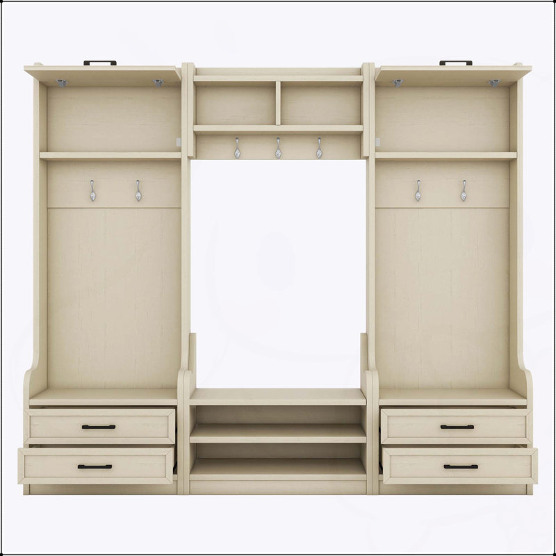 Arbre d'entrée élégant avec beaucoup de rangement et un design élégant, parfait pour organiser et décorer votre , Beige