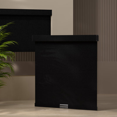Rideaux occultants pour fenêtres, sans cordon, rideaux rétractables, tissu en lin thermiquement isolé, protection contre les rayons UV, noir, l 74 po x H 48 po
