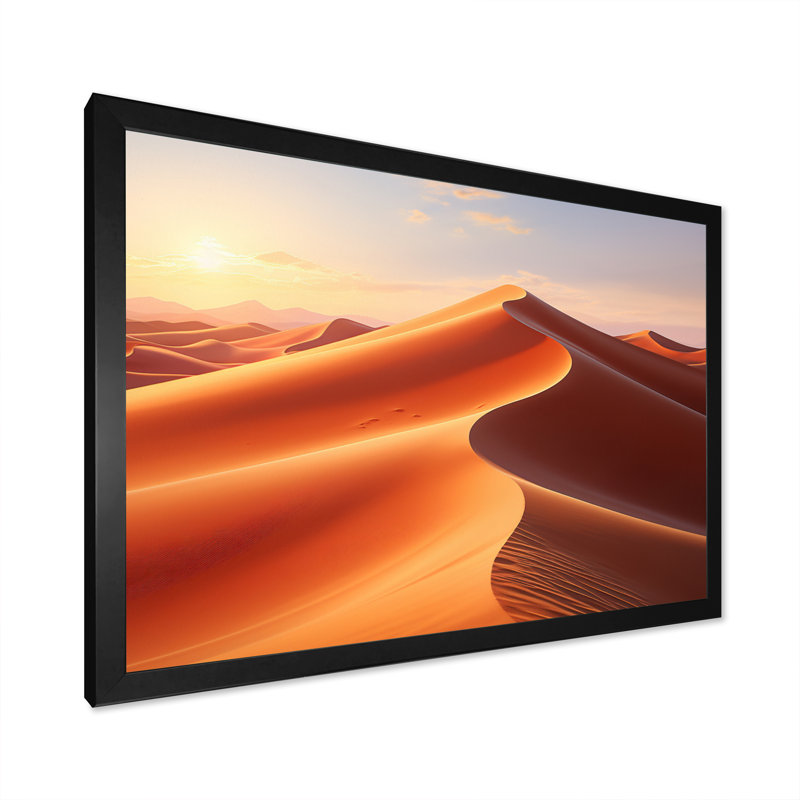 Désert blanc dunes majestueux - impression, H 30 po x l 40 po x P 1,5 po, Cadre simple noir