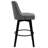 Minceta Swivel Bar Stools Set Of 2, 30 Inch Counter Height Pu Leather Upholstered Barstools With Low Tufted Back & Footrest, Solid Beech Wood Legs For Kitchen Island Home Bar Dark Gray-93801832-93801834-124606443