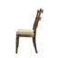 Chaise d'appoint en tissu brun et chêne vieilli 2 unités. Siège rembourré de 2 po avec densité de mousse D22. Structure en bois massif robuste. Conception polyvalente classique. Éléments cannelés antiques attrayants. P 19 po x l 39 po x H 35 po