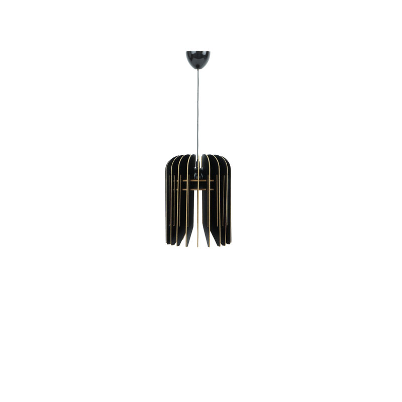 Luminaire suspendu géométrique unique 1 lumière, Noir, Noir