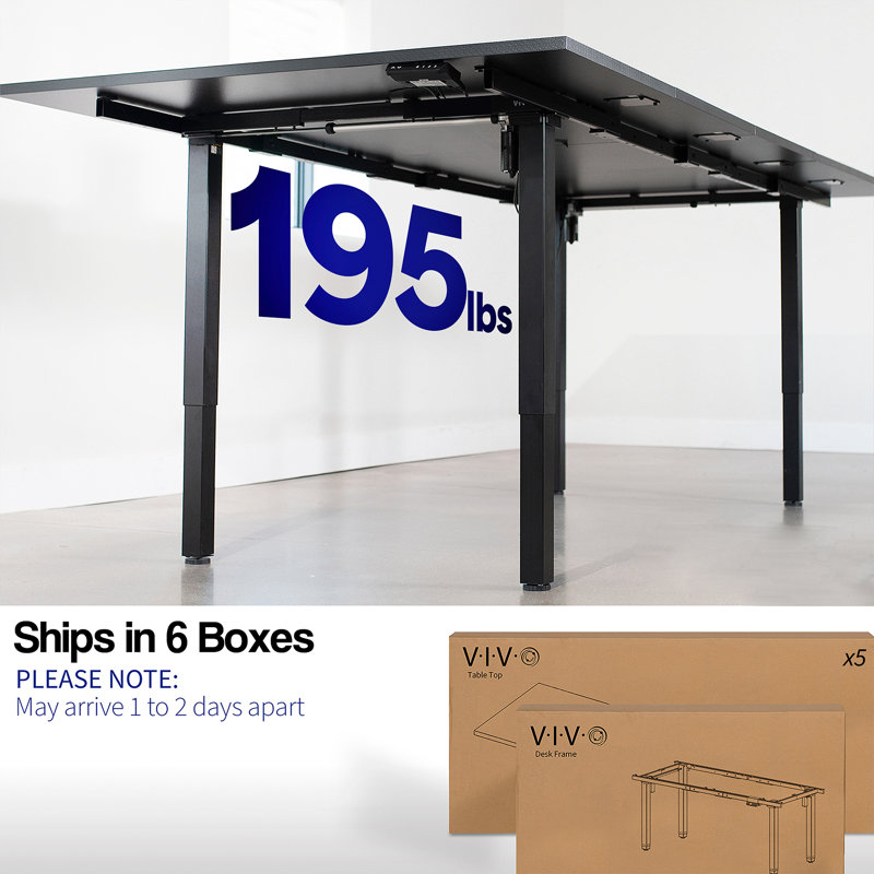 Bureau en coin VIVO Electric 95 po x 55 po, série 404B, H 28,7 po x l 118 po x P 54,3 po, Noir