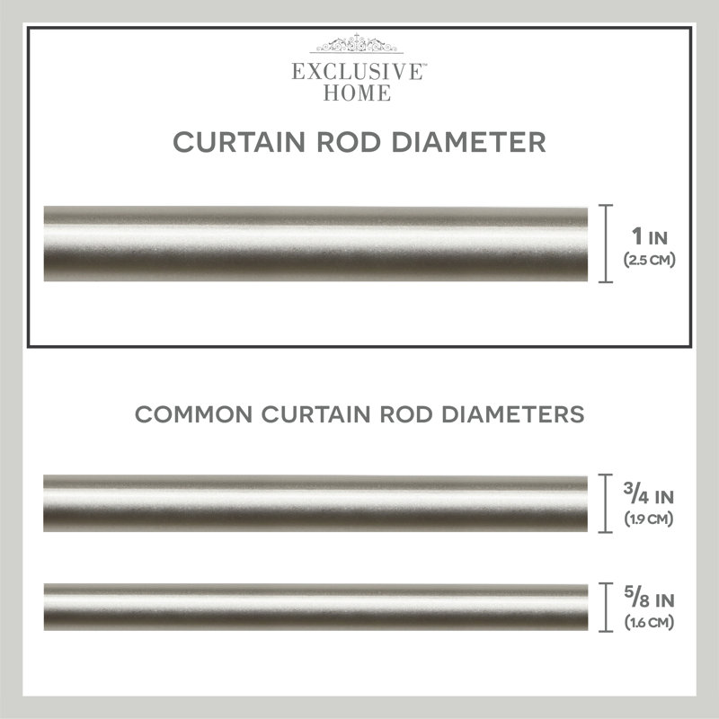Matte Nickel Adjustable Iron Curtain Rod with Ornate Vine Finials