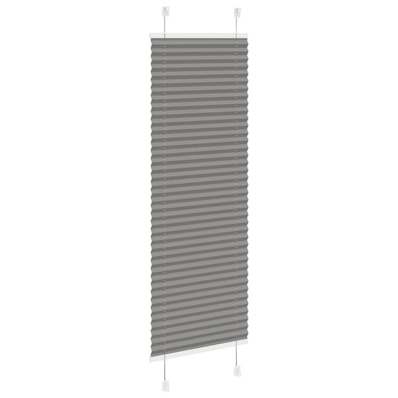 Room Darkening Pleated Blind, 40cmW x 100cmL, Anthracite