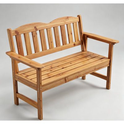 Banc de jardin extérieur 2 places de 119 cm (47 po), canapé deux places en polybois résistant aux intempéries, supportant jusqu'à 363 kg (800 lb), texture bois et design à lattes pour porche, cour, parc et jardin.