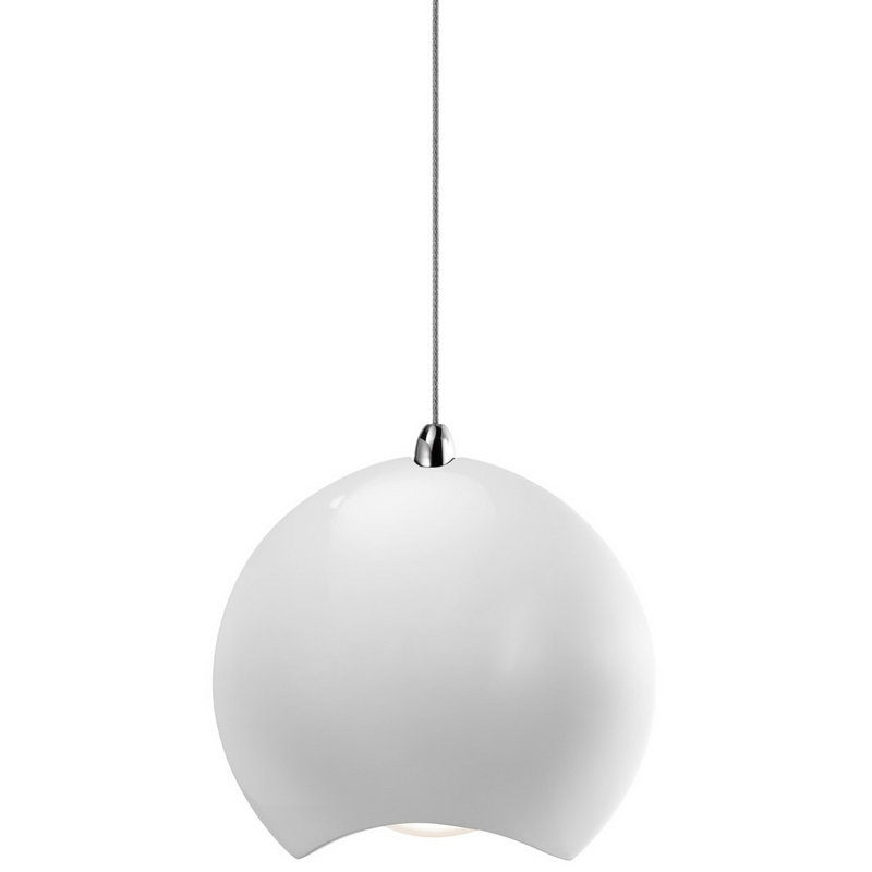 Ouellet 1 - Light LED Single Pendant, Chrome/white