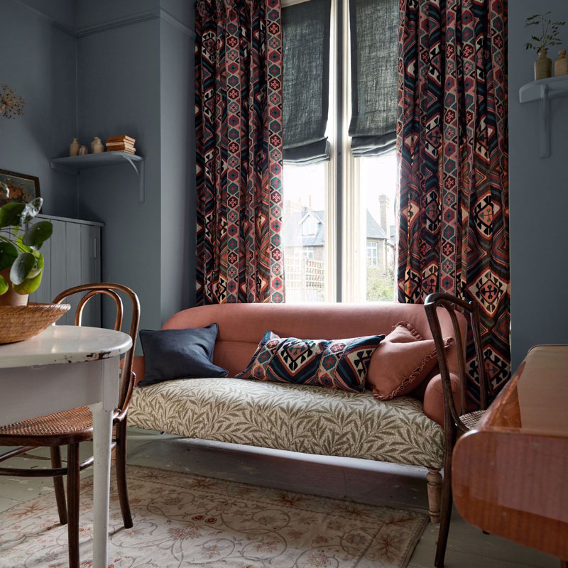 Dorothys Kilim Fabric, Barbed Berry/Indigo