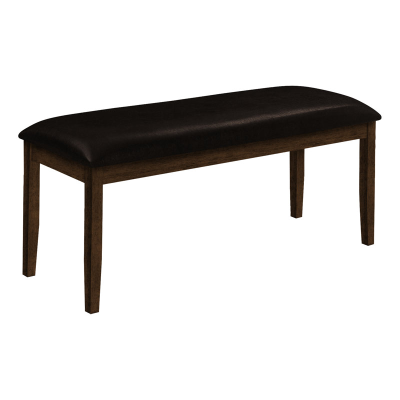 48" Rectangular Bench Seat - Brown Solid Wood, Faux Leather Upholstery With Wood Frame Upholstered For All Areas