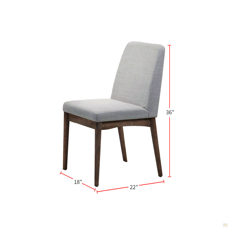 Chaise de salle à manger rembourrée en tissu (ensemble de 2)