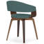 Lowell Bentwood Upholstered Dining Chair with Curved Backrest in Mid-Century Modern Style-1048453221