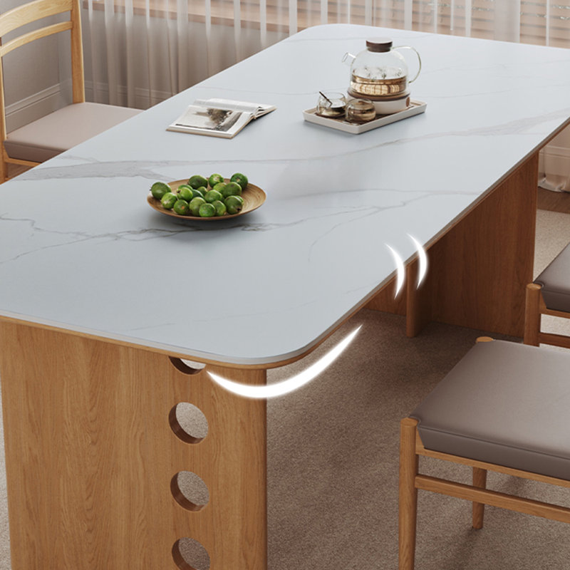 Rectangular solid wood rock table set for home use, 29.52"H x 62.99"L x 31.49"W
