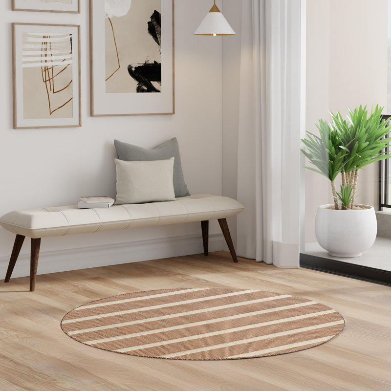  Positano 6' x Round Jute Ivory Modern Rug, Jute Ivory, Round 6'