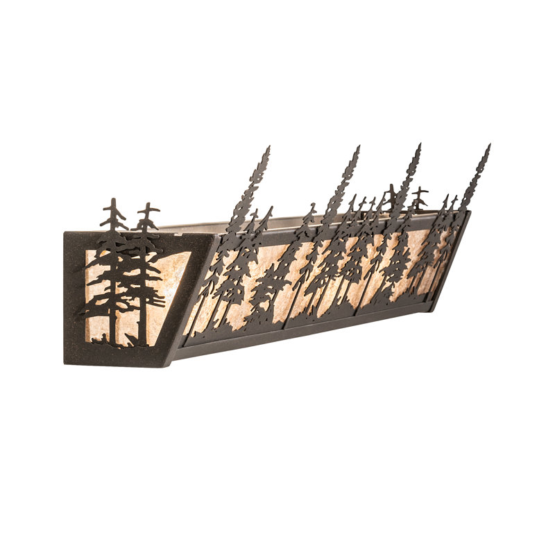 Tall Pines - Light Vanity Light, 7" H x 30" W x 6" D, Silver, Dark Roast