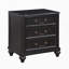 Table de chevet à finition brun anthracite pour chambre à coucher, 3 tiroirs et beauté classique 3 po