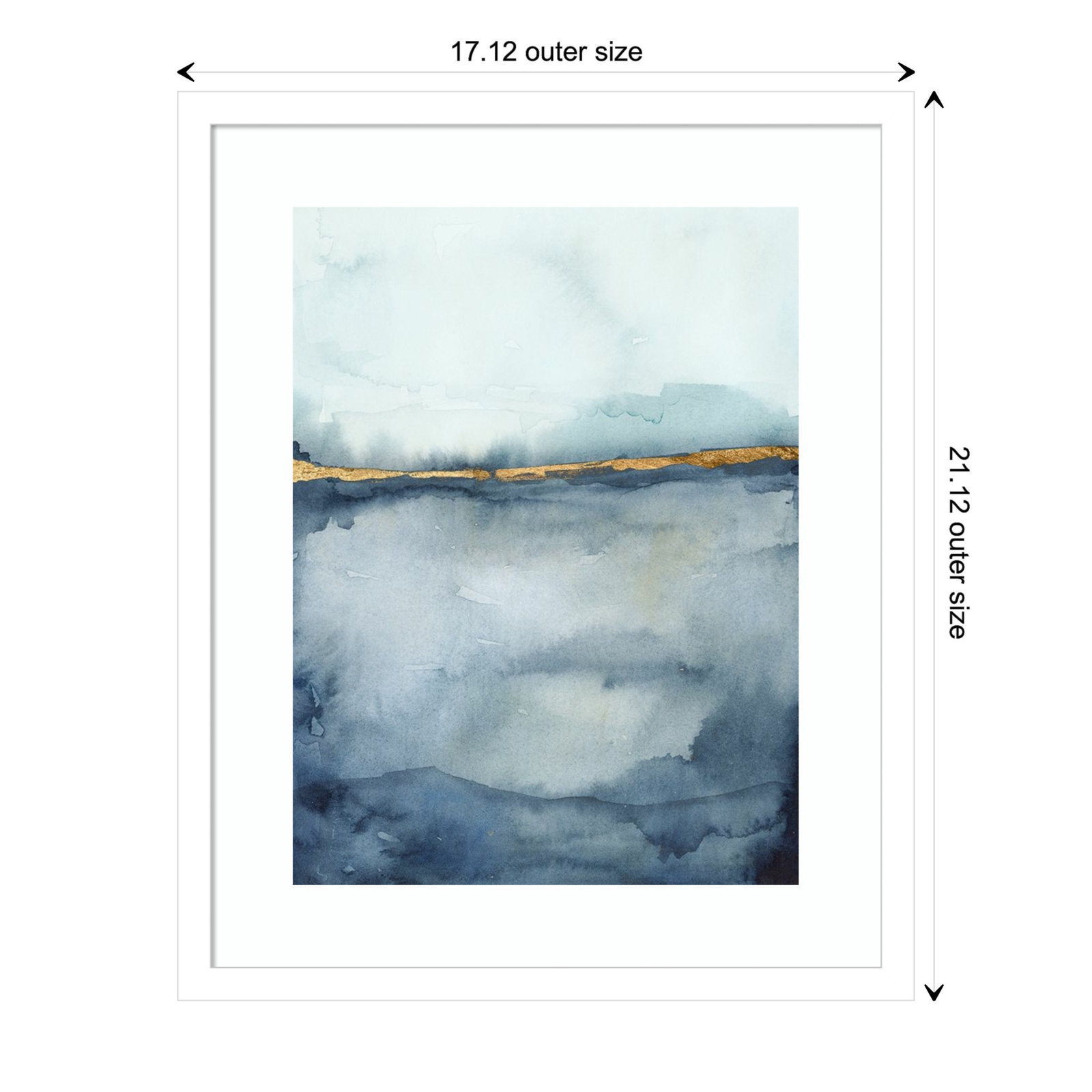 Coastal Horizon II Print by Victoria Borges, 21.12" H x 17.12" W x 0.88" D, White Framed Paper, White