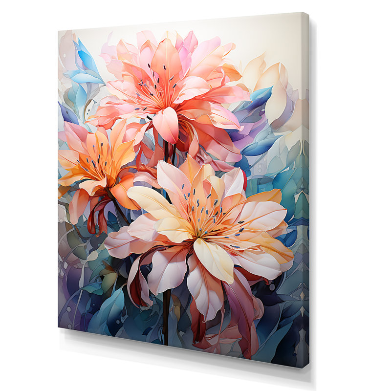 Joyeux bouquet d'hibiscus tropical encadré sur toile, H 32 po x l 24 po x P 1 po, Toile tendue