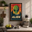 Alien Visitor Retro - Wrapped Canvas-380509371-380509374