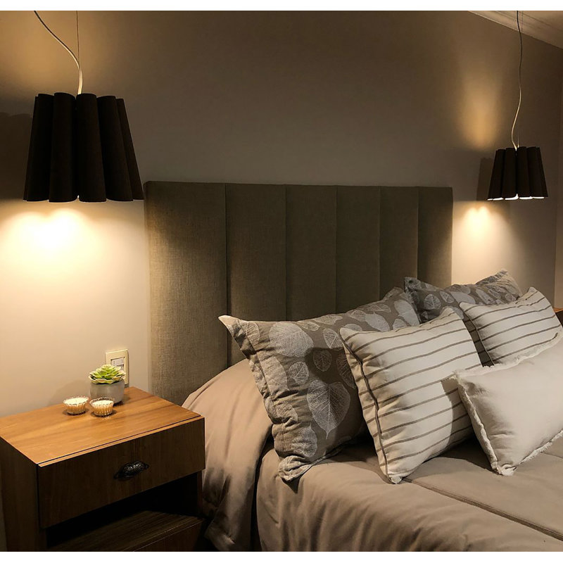 Luminaire suspendu tambour unique à 1 lumière Renata, Ébène