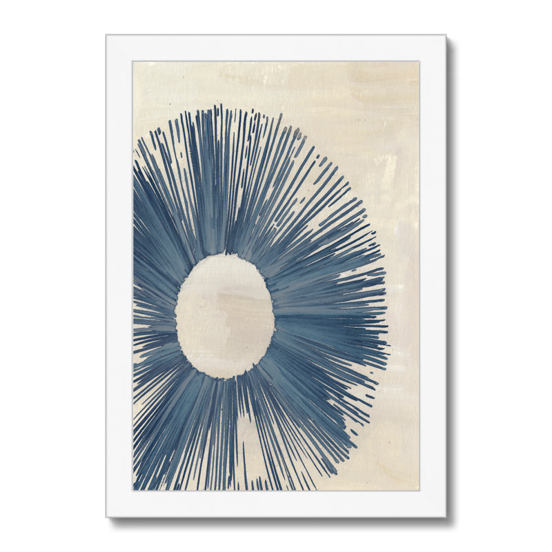 Blue Burst II 1 Piece Painting, 50cm H x 34cm W, White Framed Paper Print