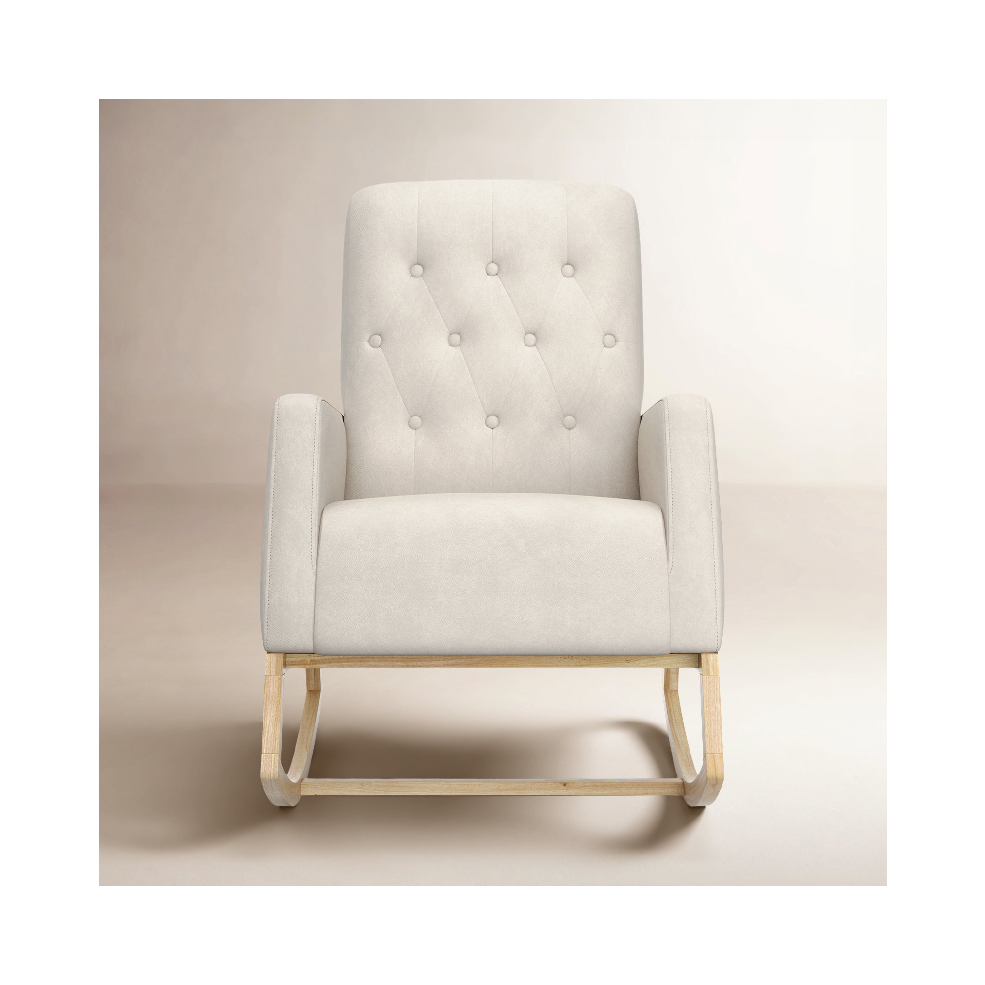 Northern Lights Nursery Rocker, Ivory Polyester Blend, Natural