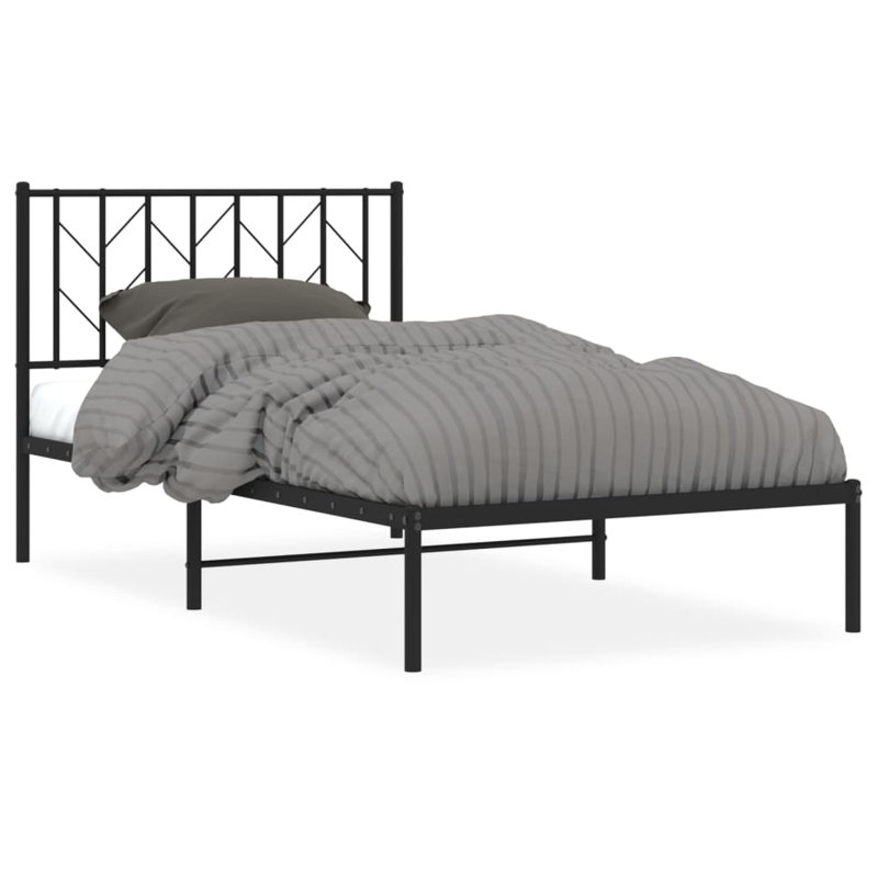Metal Bed, Black, 140 x 190 cm