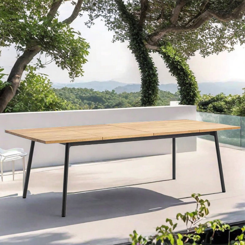 Table de salle à manger d'extérieur Nikoll l 27,56 po, H 31,5 po x L 78,74 po x l 27,56 po