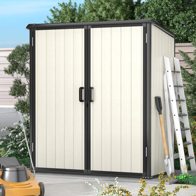 5 Ft. W X 3 Ft. D Resin Shed With Floor And Lockable Door