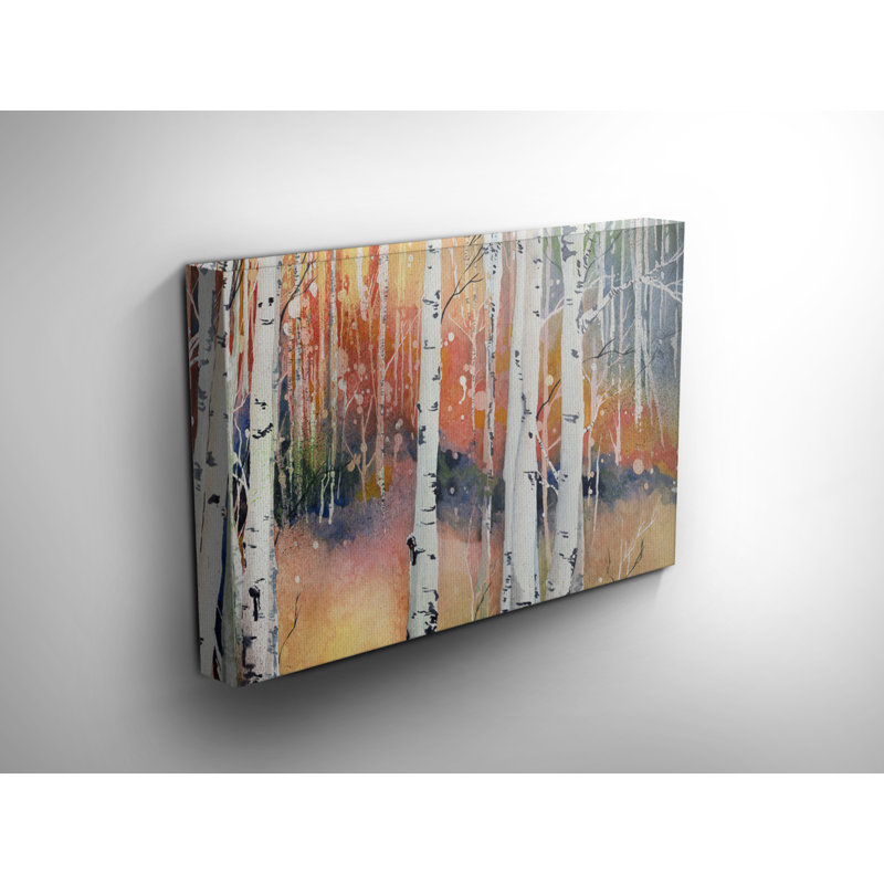 «Colorado», reproduction de peinture à l'aquarelle sur papier, H 8 po x l 10 po x P 1,5 po, Pas de tapis, Toile tendue