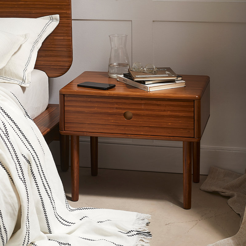 Mid-Century Modern Solid Wood Anna Nightstand, Brown