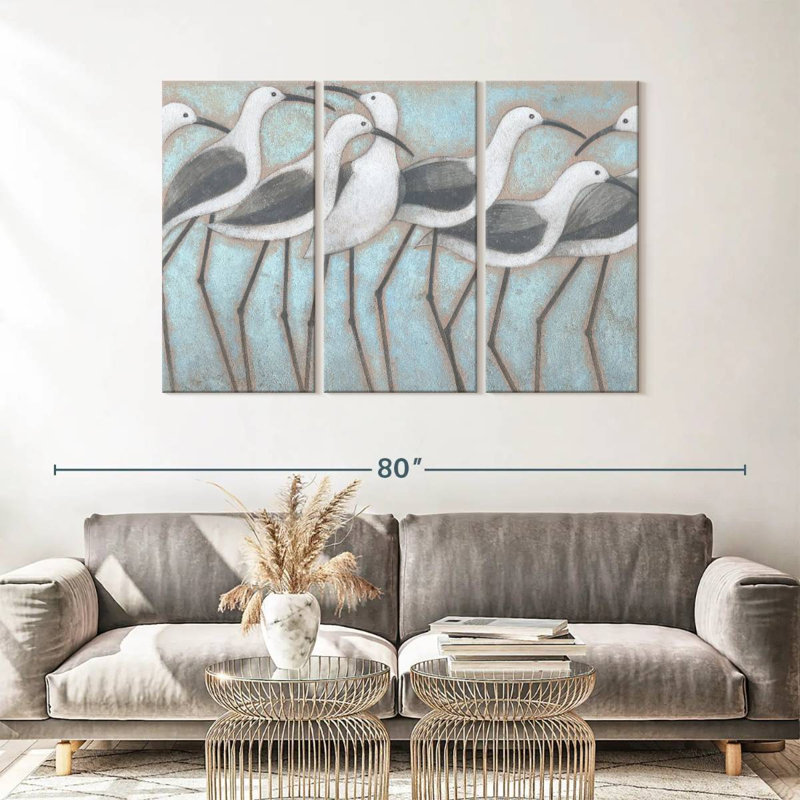 «Coastal Parade», 3 pièces, H 36 po x l 57 po x P 1,25 po