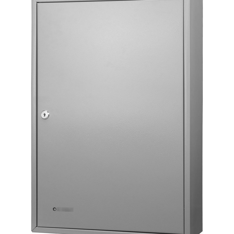 Armoire de rangement réglable en acier gris à 150 clés avec serrure, fixée au mur pour plus de commodité, fabrication solide et installation