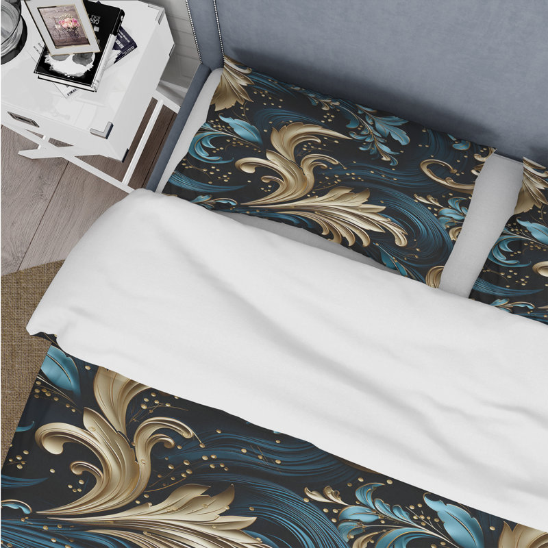 Ensemble de housse de couette Rayneshia, Housse de couette simple + 1 taie décorative stan