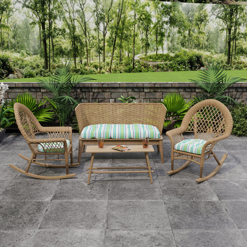 Outdoor Wicker Cushion Set for Bench and 2 Seats, Clique Fresco