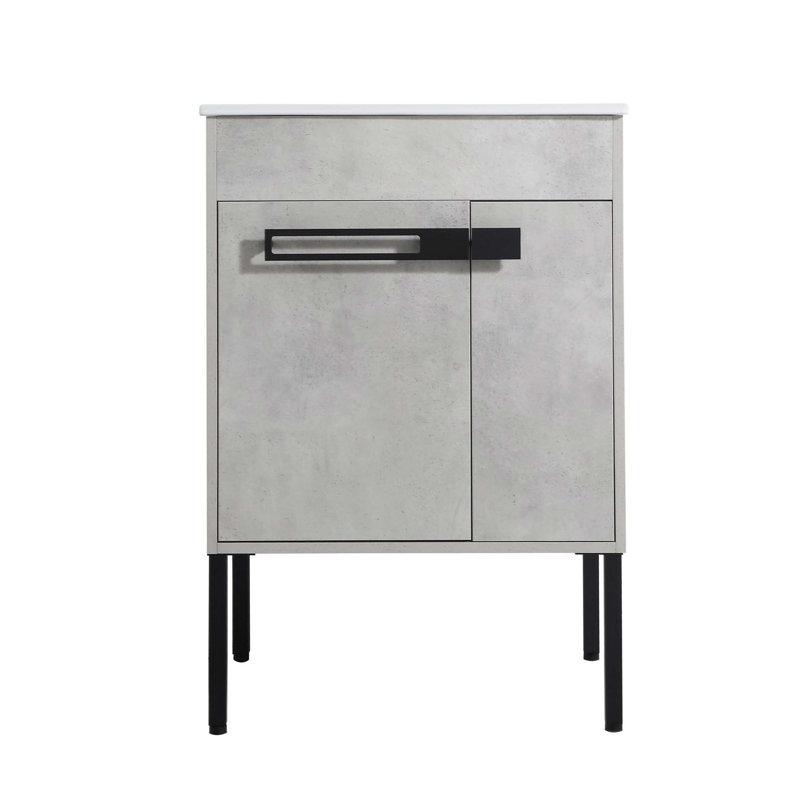 Ensemble de meuble-lavabo simple 24 po avec plateau en céramique Zendah