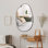 Miroir de meuble-lavabo mural irrégulier à fixation murale irrégulière irrégulière pour salon, salle de bain, chambre à coucher, entrée murale, 33,5 po x 20,5 po