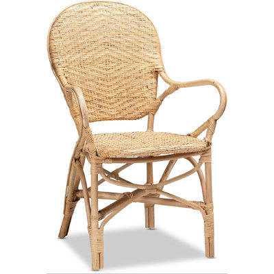Fauteuil Censu en rotin brun naturel